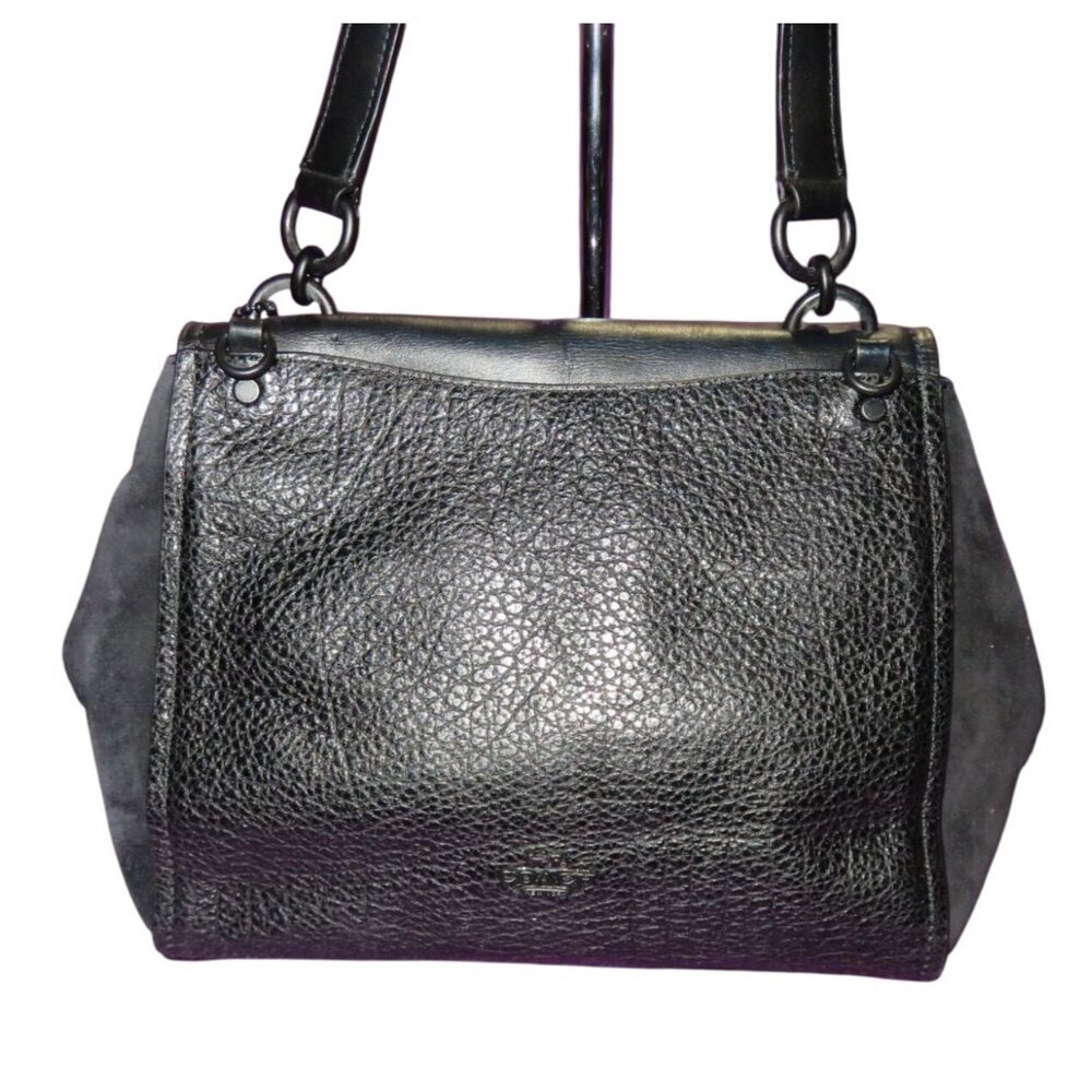 COACH Faye Black Refined Calf leather buffalo embossed leather & suede satchel - Picture 2 of 14